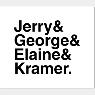 Seinfeld - Jerry & George & Elaine & Kramer. (Black) Posters and Art